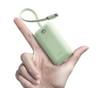iWALK Chargeur Portable Mini 10000mAh, Powerbank Charge Rapide USB-C 22,5W avec Câble Intégré, Batterie Ultra-Compacte pour iPhone 17/16/15 Series, Samsung et Google,Vert