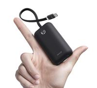 iWALK Chargeur Portable Mini 10000mAh, Powerbank Charge Rapide USB-C 22,5W avec Câble Intégré, Batterie Ultra-Compacte pour iPhone 16/16 Pro/15, Samsung et Google, Noir