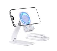 iWALK Support Magnétique pour Téléphone Bureau, Support Mobile Réglable en Hauteur Et Angle, for Pliable Magnétique pour iPhone 16 15 14 13 12 Pro Max Et iPad, Samsung (Blanc)
