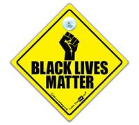 iwantthatsign.com Black Lives Matter Panneau de voiture avec ventouse anti-racisme Jaune et noir