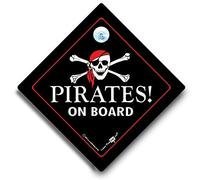 iwantthatsign.com Pirates à Bord Signe, Panneau de Voiture, Crâne OS Croisés Autocollant, Joke Plaque, Croisés,Plaque,Toilettes Humoristique,Autocollant Voiture,Voiture Signes,Nouveauté Voiture