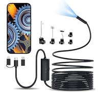 iWarmbase Camera Endoscopique 1080P, 3 en 1 Caméra d'inspection de 5M Serpent, Endoscope Type C de portée avec 8 lumières LED pour Smartphone Android et iOS,iPhone, iPad, Gadgets pour Hommes