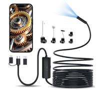 iWarmbase Endoscopique Caméra d'inspection de Serpent, 3 en 1 USB Camera Endoscopique, Type C de portée avec 8 lumières LED pour Smartphone Android et iOS, iphone, iPad, (16,5 FT/5M)
