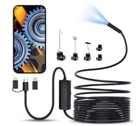 iWarmbase Endoscopique Caméra d'inspection de Serpent, 3 en 1 USB Camera Endoscopique, Type C de portée avec 8 lumières LED pour Smartphone Android et iOS, iphone, iPad, (16,5 FT/5M)