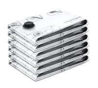 iWarmbase Sac Sous Vide Vetement Aspirateur 6 Pièces (60x40cm), Sac de Rangement Sous Vide Réutilisables, pour Les Voyages et Les Déménagements,VêTements, Couettes, Oreillers,sac compression Voyage