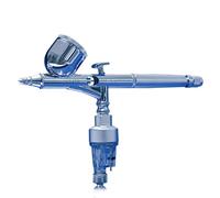 Iwata Custom Micron C Aérographe (ICM 4002) Version 2 avec gâchette de Forme carrée, Pont à Capuchon Couronne sur l'extrémité de la poignée, Aiguille et buse de 0,23 mm, Argent