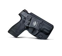IWB Tactical KYDEX Gun Holster - Custom Fit - S&W M&P Shield M2.0 9mm 40 S&W/Crimson Trace Laser/Integrated CT Laser Inside Waistband Concealed Carry Holster (Black - No Laser, Right)