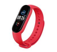 Bracelet intelligent iWear SM6 - Tracker d'activité IP67 avec fréquence cardiaque et tension artérielle / Social / Moniteur de sommeil Rouge