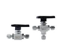 IWEBQSAP 1 pièces 3000psi 3 6 8 10 12 mm 1/8 "1/4" 3/8 "1/2" té Droit de Compression 3 Voies 316 Robinet à tournant sphérique en Acier Inoxydable(Straight,6mm)