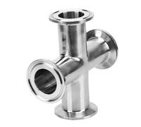 IWEBQSAP raccords en Acier Inoxydable 3/4" 1" 2" 3" 4" Tuyau OD 19mm-102mm Acier Inoxydable SS304 4 Voies Raccord sanitaire croisé Tri Clamp Feerule OD 50.5-119mm Home Brew 1pcs(57mm x Ferrule 77.5)