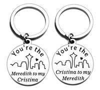 Iweca Grey's Anatomy Gifts Meredith to My Cristina Ensemble Porte-clés Meredith to My Cristina Inspired avec Inscription Best Friends Keychains for 2 Thelma and Louise You Rre My Person
