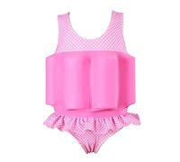 IWEMEK Fille Garçons Maillot de Bain avec Flottabilité Ajustable Float Costume Enfants Une Pièce Flottante D'entraînement de Natation Gilet de Combinaison pour Débutant en Natation Rose 3-4 Ans