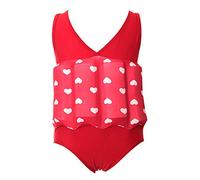 IWEMEK Fille Garçons Maillot de Bain avec Flottabilité Ajustable Float Costume Enfants Une Pièce Flottante D'entraînement de Natation Gilet de Combinaison pour Débutant en Natation Rouge 2-3Ans