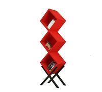 IWENZHKPA Bibliothèque Étagère Créative Nordique Étagères De Bibliothèque en Fer Forgé Étagère De Rangement Minimaliste Moderne Présentoir D'étude De Salon pour Salon Bureau(Rot)