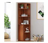 IWENZHKPA Bibliothèque Étagère Étroite avec Armoire MDF Étagère De Livre D'images Étagère d'angle Multifonctionnelle Bibliothèque De Rangement De Bureau Simple pour Salon Bureau(Sandalwood)