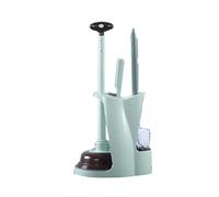 IWENZHKPA Brosse WC Ensemble Combiné Brosse Et Piston pour Cuvette De Toilette en Plastique Autoportant Compact avec Support Trois Brosses Toilette Et Supports(Grün)