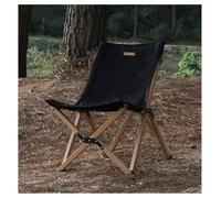 IWENZHKPA Chaise Pliante Chaise De Camping Portable Légère Pliante Pêche en Plein Air Chaises Pliantes Bois Massif Ultra Exterieur Camping Pliable(Black)