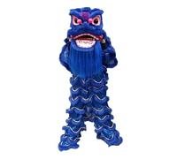 IWENZHKPA Costume Danse Lion Cheveux Artificiels Lion Danse Dragon Mascotte Tête De du Folklorique pour Adulte Danse Dragon(Blue)