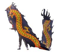 IWENZHKPA Costume Danse Lion Ruban De Danse du Dragon en Soie, Banderole Tissu avec Tête, Lion Fluide Et Secouée Danse Dragon(B,8m/26ft)