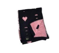 IWENZHKPA Écharpe Chale Écharpe Double Face À Motif d'amour, Châle Sauvage Simple Et Épais pour L'automne l'hiver Etole Femme(Black)