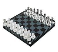 IWENZHKPA Échecs Jeu Chess Crystal Glass Jeu Dédié à Puzzle Game Ornements Transparent Crais givrés Cadeaux for Adultes et Enfants Jeus Echec Echiquier(A)