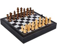 IWENZHKPA Échecs Jeu Jeu d'échecs Jeu avec Panneau MDF néerlandais en Bois pièces Stockage de société Jeus Echec Echiquier