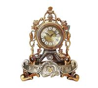 IWENZHKPA Horloge De Table Horloge De Table Vintage Alimentée par Batterie Horloges De Bureau Rétro Simplement for La Décoration du Salon Horloge A Poser(Bruin)