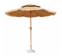 IWENZHKPA Parasol Parasol De Plage avec Base en Marbre, 8, Pieds, Double Ventilation Supérieure, Paille Artificielle, pour Piscine Extérieure Exterieur