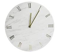 IWENZHKPA Pendule Murale Horloge Murale en Marbre Simple Moderne Silencieuse Lumière Atmosphérique Maison De Luxe pour Chambre Salon Horloge Cuisine(B,25cm)