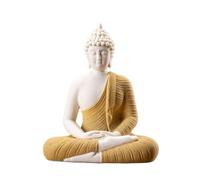 IWENZHKPA Statue Bouddha Statue De Bouddha Assis en Céramique 5,8 Pouces pour La Décoration Maison, Méditation Intérieure Et Extérieure Figurine Decoration(Yellow)