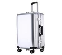 IWENZHKPA Valise Valises en Aluminium De Cadre Rechargeables Shell Bagage D'Usb avec des Roues Valises De Voyage(Sliver,20inch)