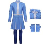 IWFREE Fille Déguisement Chloe Costume Combinaison et Gants Halloween Party