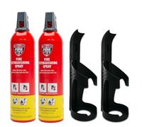 IWH 450232-2 Spray 2 x 750 ML + 2 Supports muraux Noirs - Extincteur de Voiture, Rouge, x Halterung, Set de 2