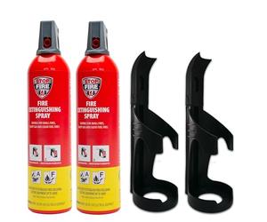IWH 450232-2 Spray 2 x 750 ML + 2 Supports muraux Noirs - Extincteur de Voiture, Rouge, x Halterung, Set de 2