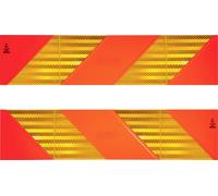 IWH 97609 Heckwarntafel, Halbmarkierungen refl. Zugm., 565x130mm, ECE 70.01, 2 St. Plaque d'avertissement 565 mm x 130 mm