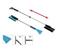 IWH aluminium Grattoir à givre/neige télescopique, avec poignée souple (L x l x H) 77 x 15 x 11 cm pour voitures, pour SUV, pour van, pour camping-cars bleu