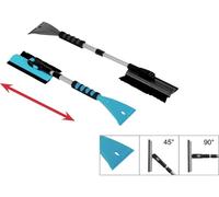 IWH aluminium Grattoir à givre/neige télescopique, avec poignée souple (L x l x H) 48 x 15 x 11 cm pour voitures, pour SUV, pour van, pour camping-cars bleu