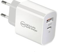 IWH Chargeur USB 30 W 1x USB-A, 1x USB-C® Power Delivery, QC 3.0 blanc intérieure