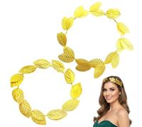 IWIDYA Lot de 2 bandeaux romains grecs et romains dorés, couronne laurier,accessoires pour cheveux pour hommes et femmes, convient pour les fêtes, le cosplay, Carnaval