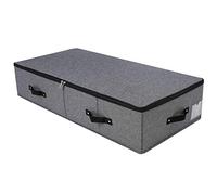 iwill CREATE PRO Boîte de Rangement Rigide pour Vêtements Sous le Lit, Pliable et Lavable, Couvercle à Fermeture Éclair Souple (Gris Anthracite, 90 x 42 x 18 cm)