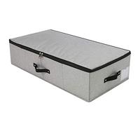iwill CREATE PRO Boîte de Rangement Rigide pour Vêtements Sous le Lit, Pliable et Lavable, Couvercle à Fermeture Éclair Souple (Gris Foncé, 75 x 38 x 18 cm)