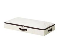 iwill CREATE PRO Boîtes de Rangement Rigide Pliables et Lavable Sous le Lit avec Doublure de Support en Plastique, Tissu Durable, 3 Poignées, Couvercle à Fermeture Éclair Souple (Beige, 75x38x10cm)