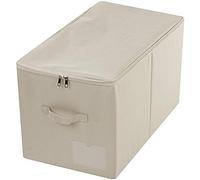iwill CREATE PRO Grand panier de rangement avec couvercle - Cube de rangement pliable en tissu avec poignées (Beige, une unité)