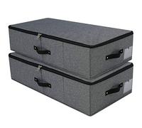 iwill CREATE PRO Lot de 2 paniers de rangement pliables en tissu résistant pour vêtements, chaussures, jouets, couvertures, noir/gris