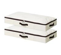 iwill CREATE PRO Lot de 2 paniers de rangement pliables en tissu résistant pour vêtements, chaussures, jouets, couvertures, beige