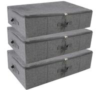 iwill CREATE PRO Lot de 3 boîtes de rangement pliables et rigides lavables avec couvercle à fermeture éclair pour vêtements, couvertures, chambre à coucher, dortoir universitaire, armoire, paniers