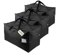 iwill CREATE PRO Lot de 3 sacs de rangement pour sapin de Noël, lumières, balles, emballage cadeau, etc. Noir 100 l