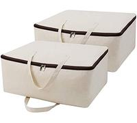 iwill CREATE PRO Sac Organisateur en Toile de Coton Doux et Respirant - 100% Naturel avec Anses (Beige, 2 Pièces)