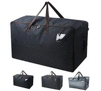 iwill createpro Sac d'organisateur surdimensionné imperméable, Sapin de Noël/Christmas Decorations Sac de Rangement, Garage épicerie Sac de Rangement,Point Noir