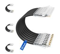 iwillink Lot de 25 câbles de raccordement Cat6/Cat6a de 2,1 m - Câble Ethernet fin 28 AWG, haut débit 10 Gbit/s, câble de raccordement UTP Cat6 sans accroc pour panneau de brassage vers commutateur
